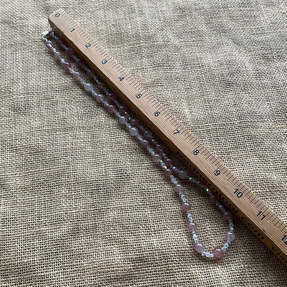 Strawberry quartz necklace & Crystal spacers gorgeous amazing one-of-a-jind - Picture 6 of 11